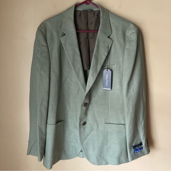 Nautica NWT Modern-Fit Active Stretch Jensen Green Suit Jacket; Size 42R